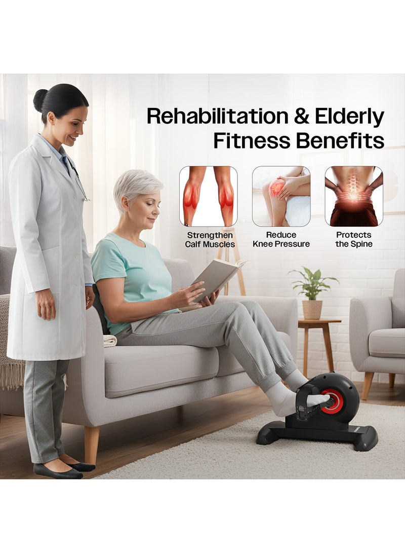 Sparnod Fitness SMB-625 Electric Mini Exercise Bike, Portable Pedal Exerciser with Remote Control, LCD Display for Time Speed Distance Calories, Quiet Motor, Forward & Reverse Motion, 150kg Capacity - Image 4